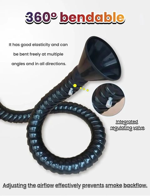 360° bendable flexible tube with integrated regulating valve for Heavy Duty Self Supporting Fume Extraction Arm.