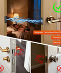 Six Piece Self Adhesive Magnetic Drawer And Cabinet Locks Kit installed on bedroom door showing strong magnetic hold