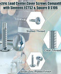 Load Center Panel Cover Replacement Screws Top Shelf Zinc Coated Steel Heavy Duty Fix For Square D S106 Siemens ECTS2 Schneider QO Homeline Murray Breaker Box showing silver zinc-plated screws with slotted threads.