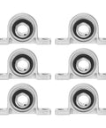 Image of the Six Pack Pillow Block Bearing Kit 15mm Bore Self Aligning Mounts with Zinc Alloy Inner Bearings arranged in two rows