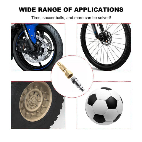 Heavy Duty Brass Air Nozzle With Quick Connector for Tire Inflation on car, bicycle, and ball with 1/4 in NPT chuck