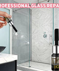Windshield Crack Repair Kit With Nano Transparent Resin 5ml Quick Dry Invisible Bonder And Scratch Remover Fluid applied on glass