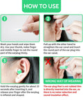 Instructions for using Ultra Soft Foam Ear Plugs For Sleep 60 Pairs With 38dB SNR Noise Reduction for proper fit and comfort.