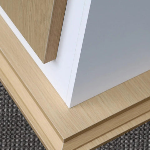 Close-up of Premium Rolling Lectern And Portable Wooden Mobile Podium Featuring Locking Casters For Rolls Like A Dream.