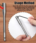 Rock Solid High Carbon Steel Drill Bit Extensions Six And Twelve Inch Hex Shank Spade Adapter usage method with hex key.