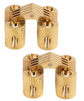 Set of two hidden copper hinges for DIY furniture projects offering 180-degree opening and durability for cabinets and boxes.