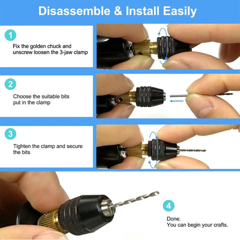 233 Piece Craft Toolkit Featuring Electric Hand Drill And Precision Bits For Resin Art And Keychain Making Includes Flat Nose Pliers Jump Rings And Screw Eyes total game changer for knocking out dope jewelry showing disassembly steps.