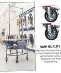 Heavy Duty Non Slip Swivel Caster Wheels With Safety Brake Industrial Rubber Rollers installed on laundry cart
