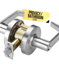 Privacy Bathroom Door Lock Lever Handle Set For Commercial Use Built Tough, Heavy Duty Grade 2 Cylindrical Lock with card
