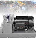 Heavy Duty Electric Lawn Mower Blade Sharpener with 7 and 9 Inch Grinding Wheels and 750W motor on stable steel base.