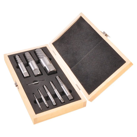 9 Piece Jumbo Screw Extractor Set For Removing Broken Screws Bolts Studs And Pipes Pro Grade Heavy Duty Durable Construction