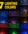 2 Pack Disco Ball Party Lights Sound Activated With Remote, 12 Modes Strobe DJ Lights showcasing 7 lighting colors