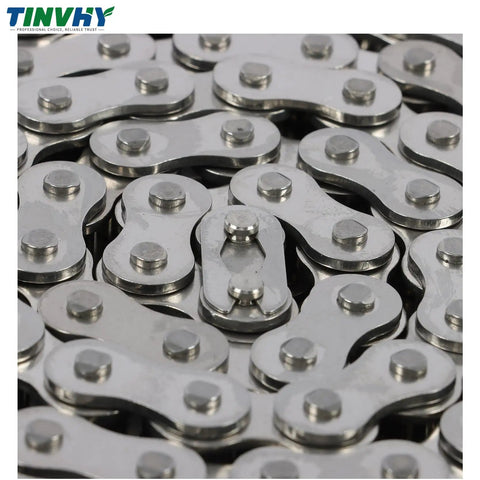 60 Pitch Heavy Duty 10 Foot Roller Chain Kit With Connecting Links Perfect For Grain And Oil Processing Mill Machines Plus Wood Saw And Cement Production Equipment For Smooth Power Transmission, silver steel chain links