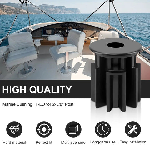Heavy Duty Boat Seat Pedestal Bushing Adapter For Hi Lo Two And Three Eighths Inch Post Replacement black marine composite bushing on boat seat pedestal