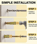 30 Packs Hollow Wall Anchors With Screws For Loose Hinges And Cabinet Doors Durable Metal Anchors To Repair Stripped Holes In Drywall Keep Picture Frames And Shelves Secure Simple Home Fix Fastener Assortment, installation steps