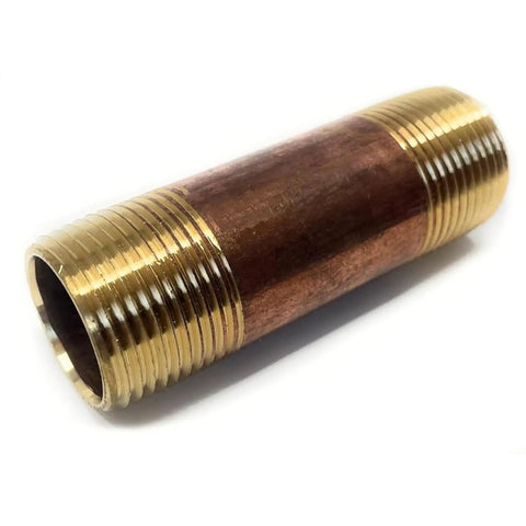 Lead Free Brass Long Nipple Three Quarter Inch By Three Quarter Inch 3 Inch Length Male NPT Pipe Fitting, corrosion-resistant brass nipple