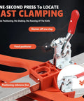 Pro Level Drywall Cutting Tool, Foldable Hand Push Design For Dead On Clean Slices showing fast clamping mechanism and positioning reference.