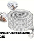 Rugged 2 Inch OD Clear Dust Collection Hose With Anti Static Wrap And Reinforced Body For Shop Vacs and Garage Mods, 2 meters long.