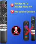 RC813 Replacement Remote for Google TV Easy Drop In Control showing features, not compatible with Fi or Roku TV, no voice function.