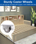 Low Profile Fixed Caster Wheels For Narrow Furniture Spaces Ideal For Drawers Cabinets And Trundle Beds Side Mount Non Swivel One And A Quarter Inch Small Wheel Set Of Four Load Thirty Six Lbs Each Concealed Design For Easy Furniture Renovation featured with bed.