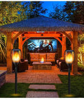 Outdoor Solar Torch Lights 4 Pack With Dancing Flame LEDs That Look Totally Lit Waterproof Garden Pathway Lights for patio