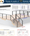 Slick Black 36 Inch Cable Railing Corner Post Featuring Ten Pre Drilled Deck Mounting Holes shown in modular outdoor deck layout.