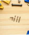 Low Profile Solid Brass Invisible Barrel Hinges For Jewelry Boxes And Cabinets 25 Pack displayed on a wooden surface.