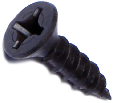 Heavy Duty Phillips Flat Twinfast Wood Screws Black Phosphate Coating Size Ten Three Quarter Inches showing screw head detail.