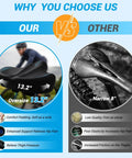 Ultra Wide Oversized Bike Seat Cushion With Comfy Memory Foam For Men And Women Waterproof Universal Saddle Upgrade For Road Mountain City Bikes Ride All Day Pain Free 13.2-inch oversized saddle