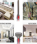 Versatile Vacuum Attachments Compatible With Cordless Vacuum Models V7 V8 V10 V11 V15 No Fuss Home And Car Cleaning Kit shown in use on sofa, computer, living room, kitchen