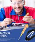 Technician using 4 Piece IC Chip Remover Set With 4 Claw PLCC Puller And Keyboard Switch Test Pencil Anti Rust Metal Grabber Tool Kit