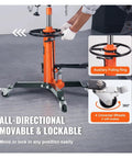 Transmission Jack 1322 Lbs Hydraulic Telescoping 32 To 67 Inch High Lift Floor Stand Hoist with wheels and auxiliary ring.