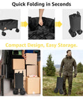 Beast Of A Heavy Duty Collapsible Wagon Cart With Folding Wheels For Grocery Camping And Garden Use, shown folded for easy storage