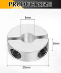 Six Piece Double Split Shaft Collar Set For 8mm Bore 25mm Outer Diameter 8mm Thick Aluminum Alloy Clamp