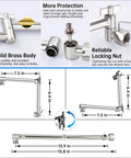 12 Inch Rainfall Shower Head With Handheld Spray Combo components and measurements, brushed nickel metal, adjustable extension arm configuration