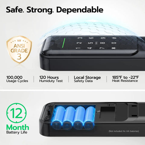 Keyless Fingerprint Smart Door Lock With Handle For Front Door Keypad Entry No Key Needed Digital Lock Replacement