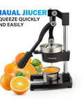 Heavy Duty Manual Citrus Juicer Press For Home Or Commercial Grade Kitchens Durable Cast Iron And Stainless Steel Hand Press