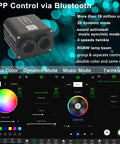 Dual Color 20W Fiber Optic Starlight Headliner Kit app control with Bluetooth features and light control interface