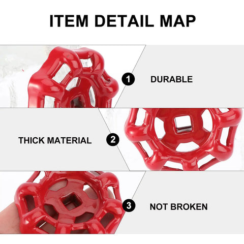 Red Cast Iron Handwheel Valve Handles Replacement Set For Gate And Ball Valves Detailed View of Durable Design
