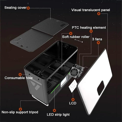 Keep Your PLA PETG Straight Up Dry With This Smart 3D Printer Filament Dry Box Dehydrator featuring internal fans and PTC heating.
