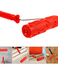 Heavy Duty Textured Rubber Paint Roller For Decorative Accent Walls DIY Hella Smooth Embossing Designs With Comfortable Grip Handle, red