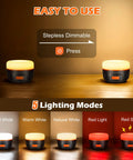 Rechargeable LED Camping Lantern With Remote Control, 1000 Lumen Tent Light showing 5 lighting modes and dimmable feature