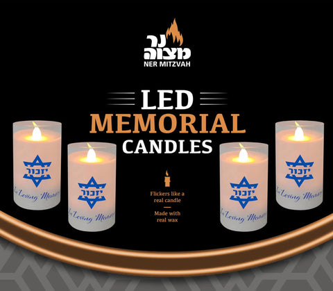Electric Yahrzeit Candle LED Votive Flameless Memorial Light Battery Operated For Home Travel Hospitals And Care Centers