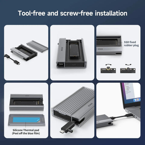 Detailed view of Zero Hassle Usb 4 M2 Nvme Ssd Enclosure With Toolless Build And Up To Forty Gigabit Transfer Speeds.