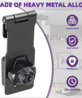 Keyed Hasp Lock 4 Inch Heavy Duty Pack Lock Clasp for Cabinets, Closets, Drawers, Barns, Fences and Garage Doors Black Zinc Alloy