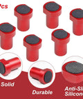 Six Pack Clamp Set For 3/4 Inch 19mm Workbench Holes With Non Slip Pads And Durable Aluminum Alloy MFT Stops, shown in red