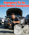 Man fixing car with Two Pairs Pure Lead Battery Post Shims For Positive And Negative Terminals Terminal Sleeves Universal Adapter.