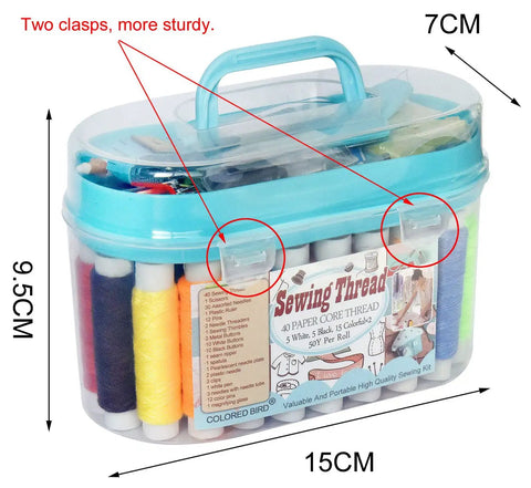 40 Colorful Spools Of Polyester Sewing Thread In A Portable Gift Box Kit For Beginners And Travelers Emergency Repairs