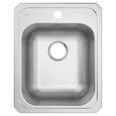 Top view of 2000 Series Drop-In Single Bowl Stainless Steel Kitchen Or Bar Faucet, 17-Inch, 20 Gauge Easy Fit with QuickMount, 1 Hole Installation
