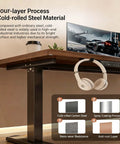 Smooth Riding Electric Height Adjusting Standing Desk With Touch Memory Presets And Heavy Duty Anti Collision Technology Created As A Reliable Gaming Computer Table For Hassle Free Home Office Setups Around Twenty Eight By Fifty Five Inches, showcasing cold-rolled steel material and details.